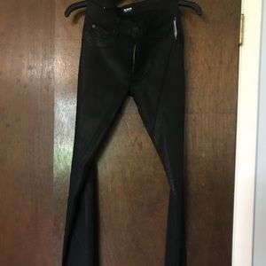 Very skinny black hudons wax jeans